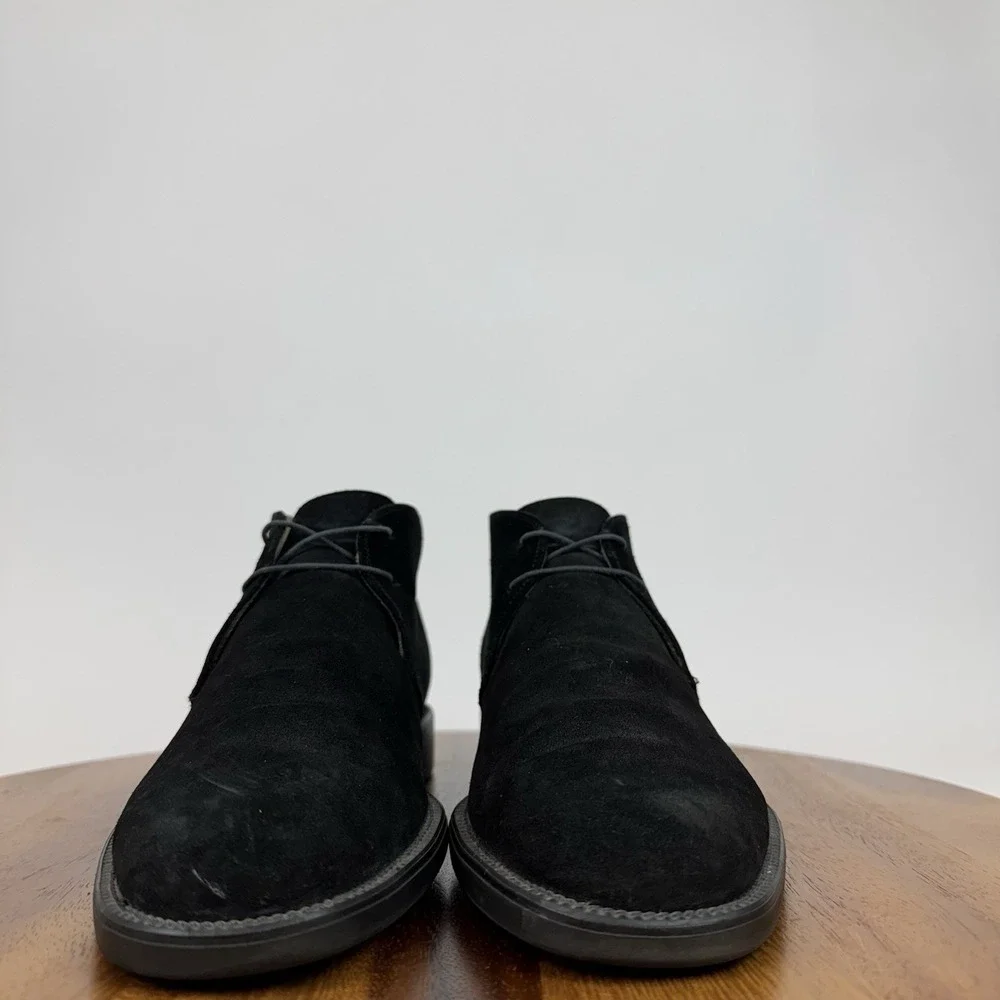 Mens Salvatore Ferragamo Black Suede Dress‎ Shoes Chukka Ankle Boots Size 7.5 D